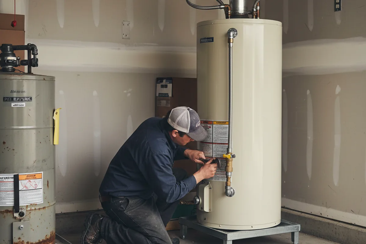 Water heater and shutoff valve replacement in Monson